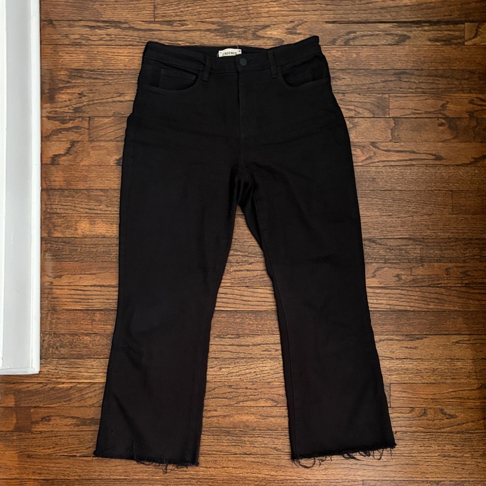 L'AGENCE Black Flare Jeans cropped